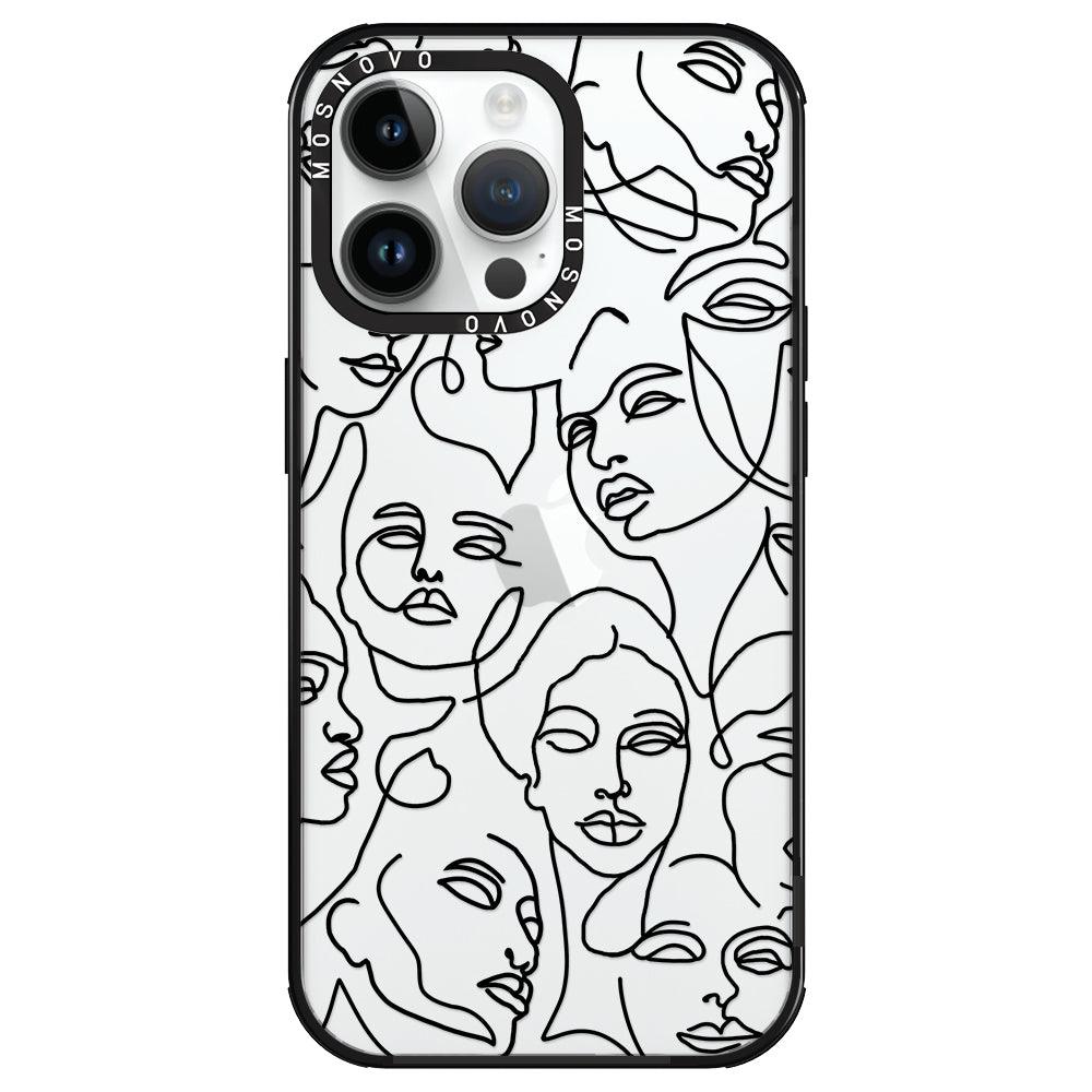 Abstract Face Line Art Phone Case - iPhone 14 Pro Max Case - MOSNOVO