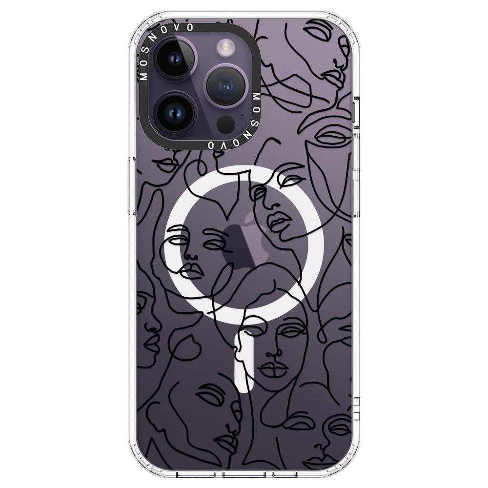 Abstract Face Line Art Phone Case - iPhone 14 Pro Max Case - MOSNOVO