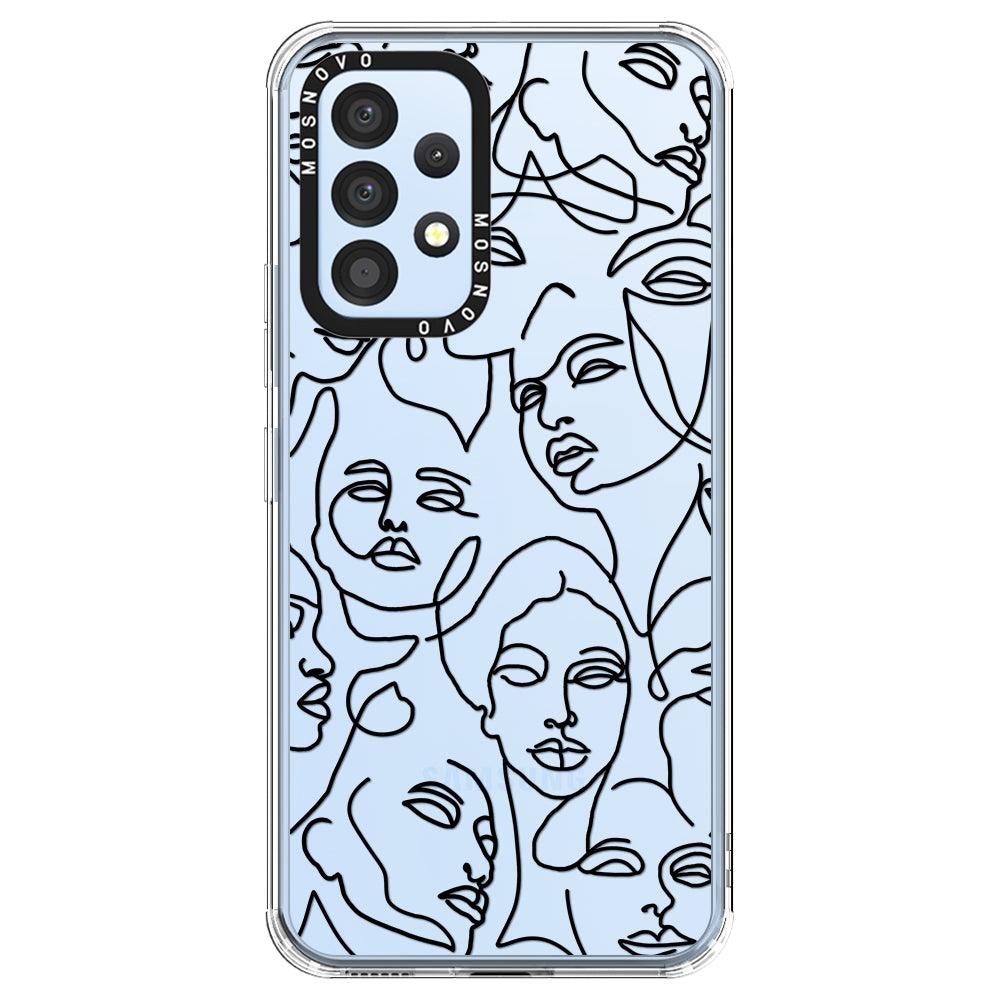 Abstract Face Line Art Phone Case - Samsung Galaxy A53 Case - MOSNOVO
