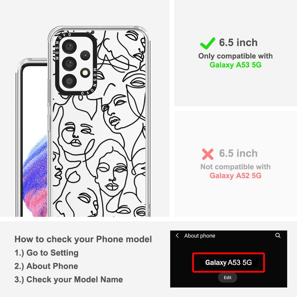 Abstract Face Line Art Phone Case - Samsung Galaxy A53 Case - MOSNOVO