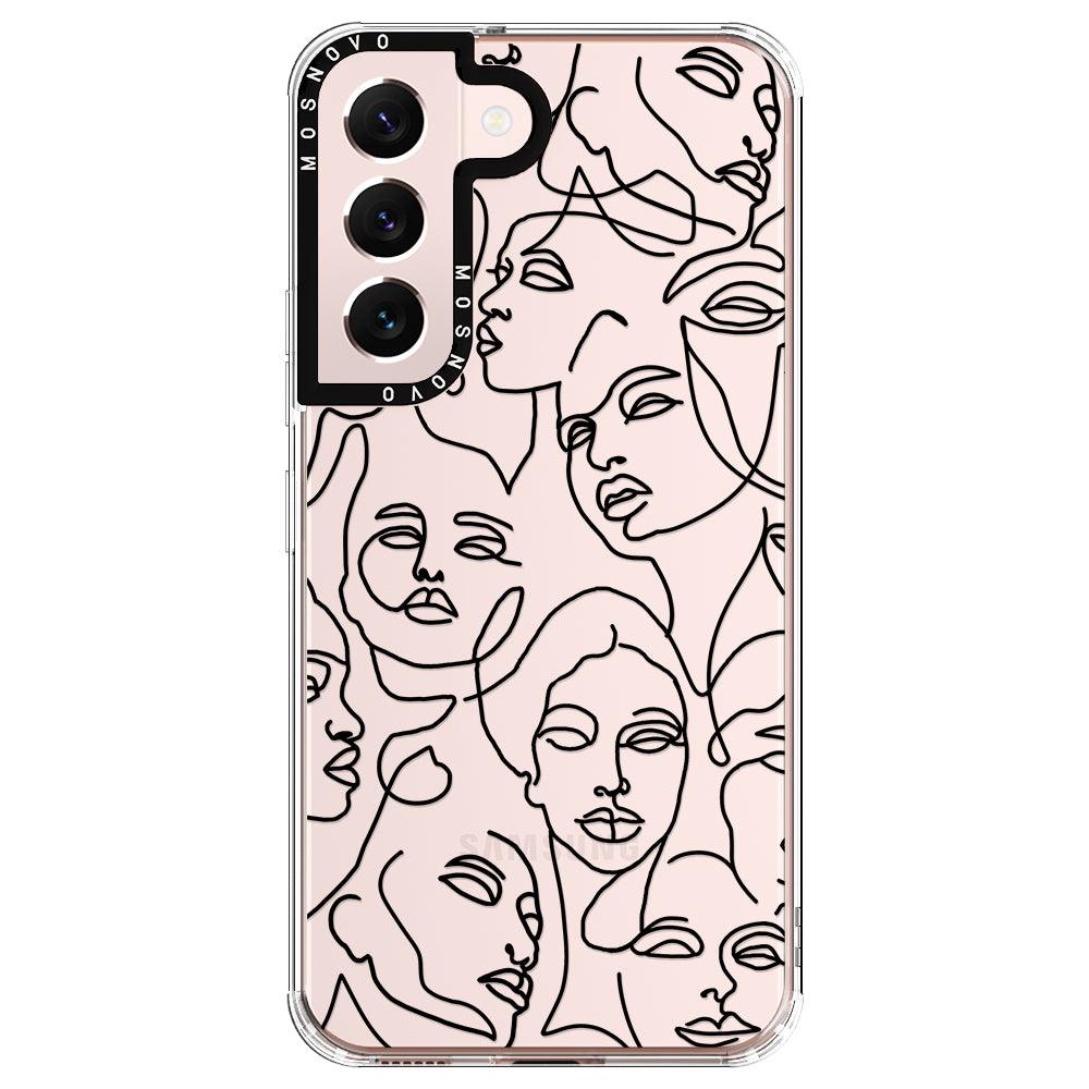 Abstract Face Line Art Phone Case - Samsung Galaxy S22 Case - MOSNOVO