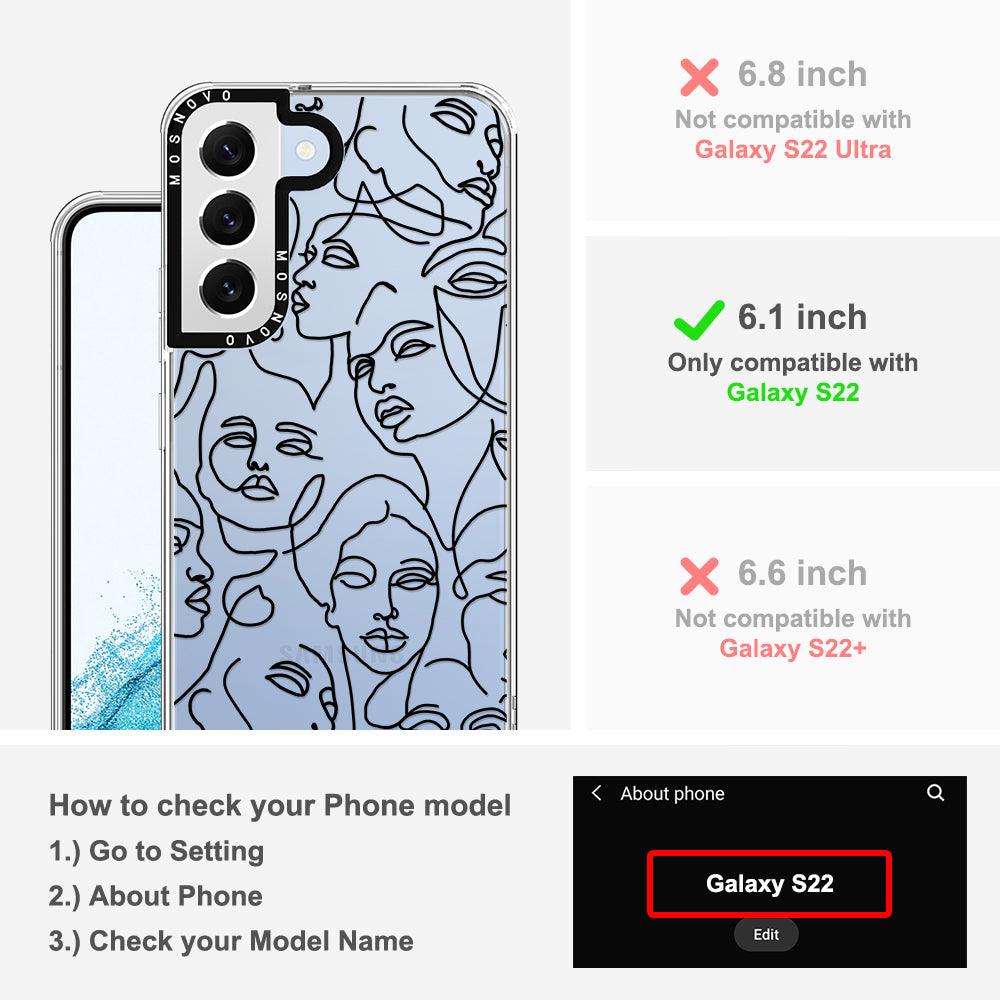 Abstract Face Line Art Phone Case - Samsung Galaxy S22 Case - MOSNOVO