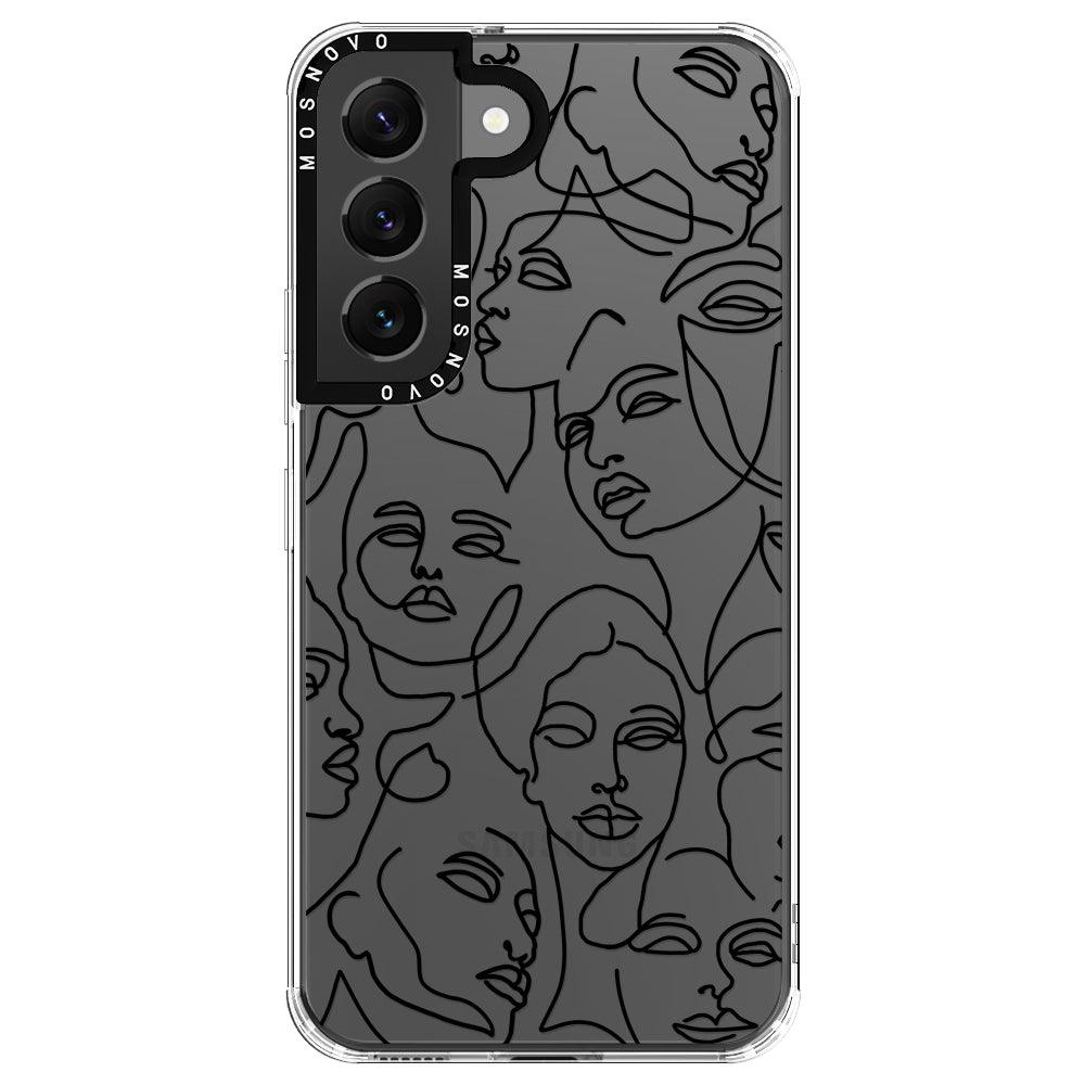 Abstract Face Line Art Phone Case - Samsung Galaxy S22 Plus Case - MOSNOVO