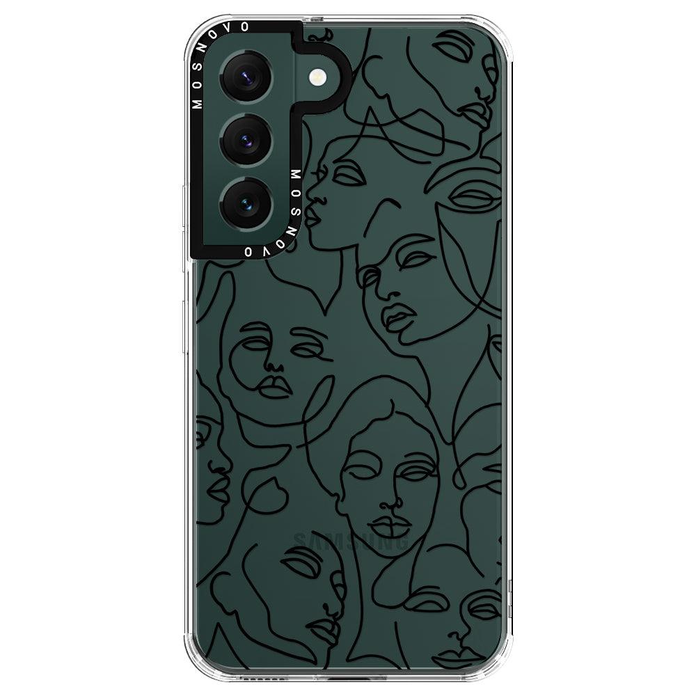 Abstract Face Line Art Phone Case - Samsung Galaxy S22 Plus Case - MOSNOVO