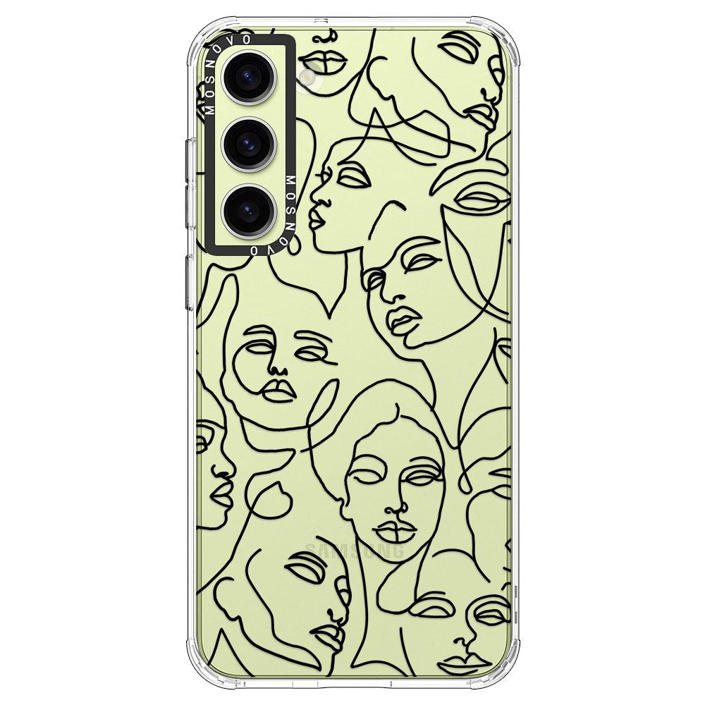 Abstract Face Line Art Phone Case - Samsung Galaxy S23 Plus Case - MOSNOVO