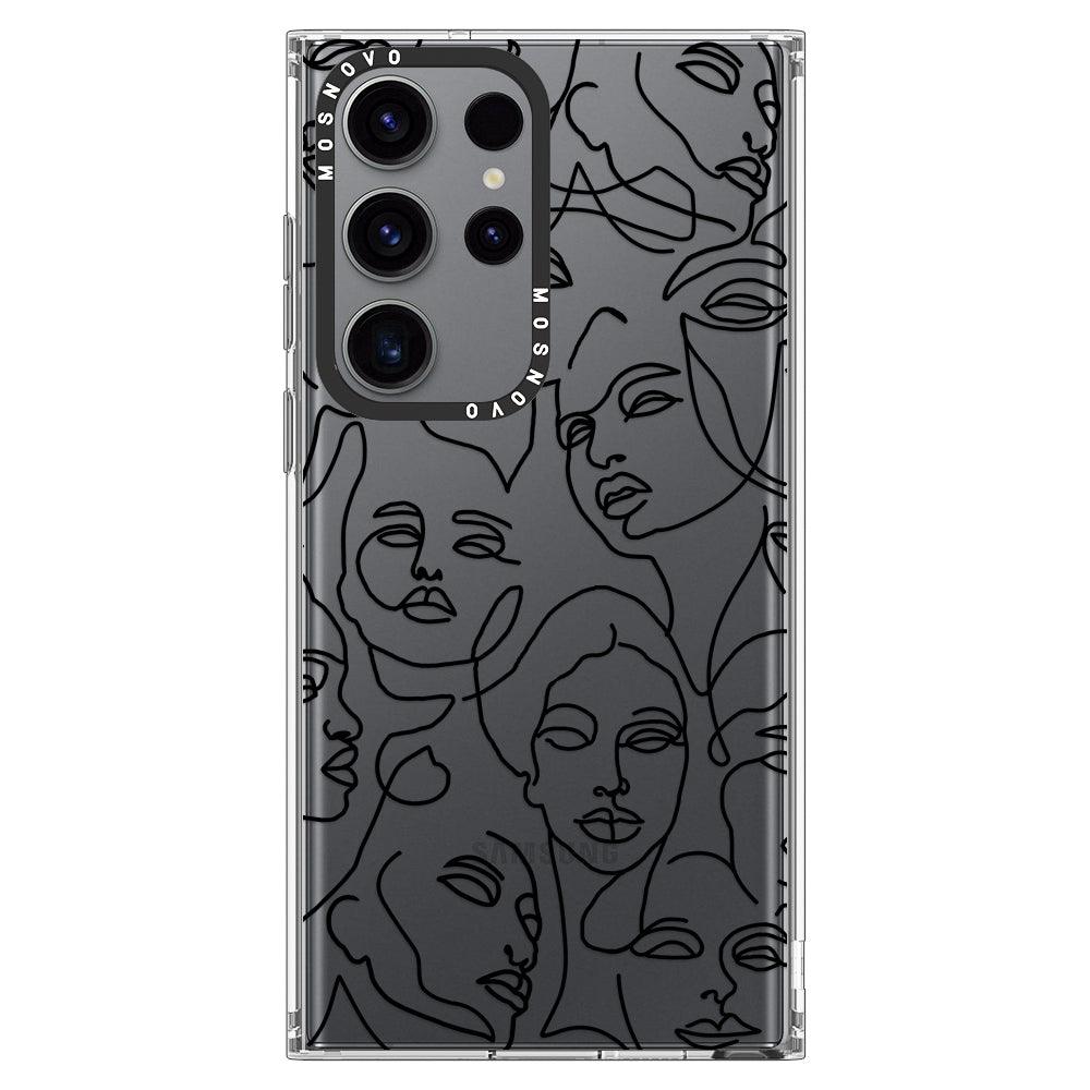Abstract Face Line Art Phone Case - Samsung Galaxy S23 Ultra Case - MOSNOVO