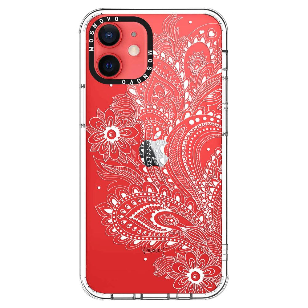Aesthetic Flower Henna Phone Case - iPhone 12 Case - MOSNOVO