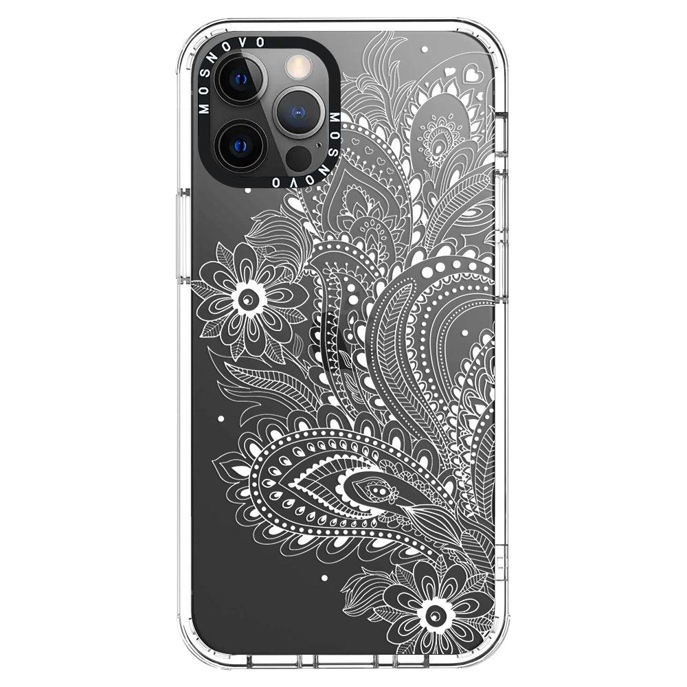 Aesthetic Flower Henna Phone Case - iPhone 12 Pro Case - MOSNOVO