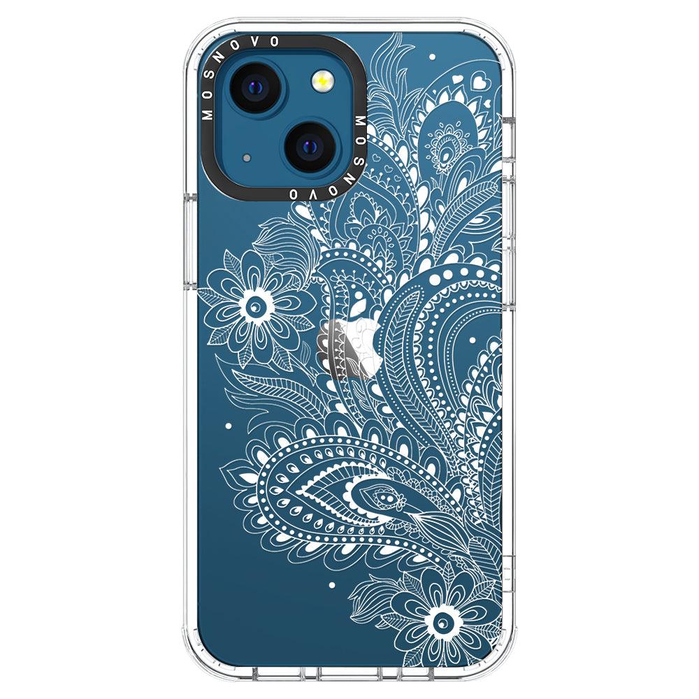 Aesthetic Flower Henna Phone Case - iPhone 13 Mini Case - MOSNOVO