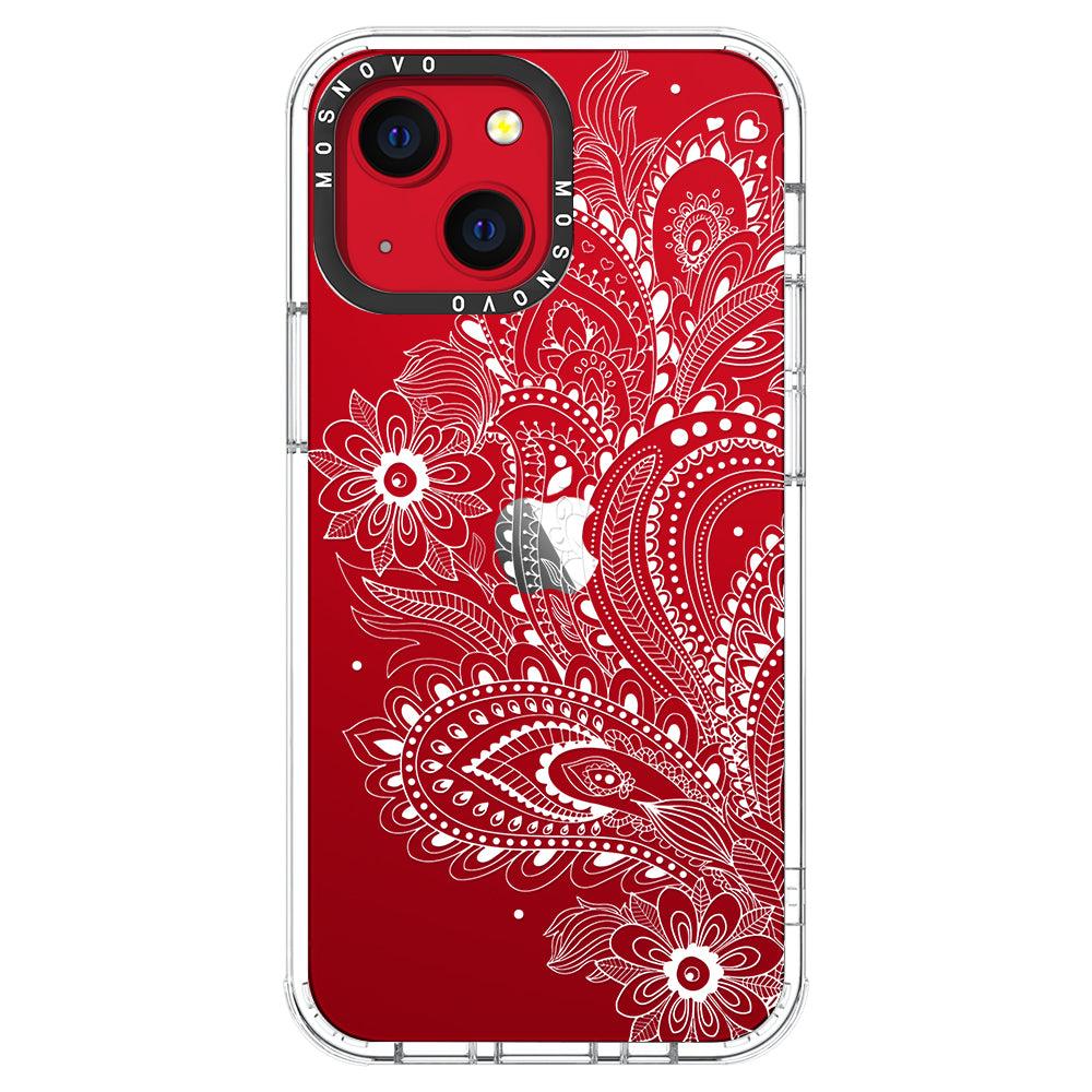 Aesthetic Flower Henna Phone Case - iPhone 13 Mini Case - MOSNOVO