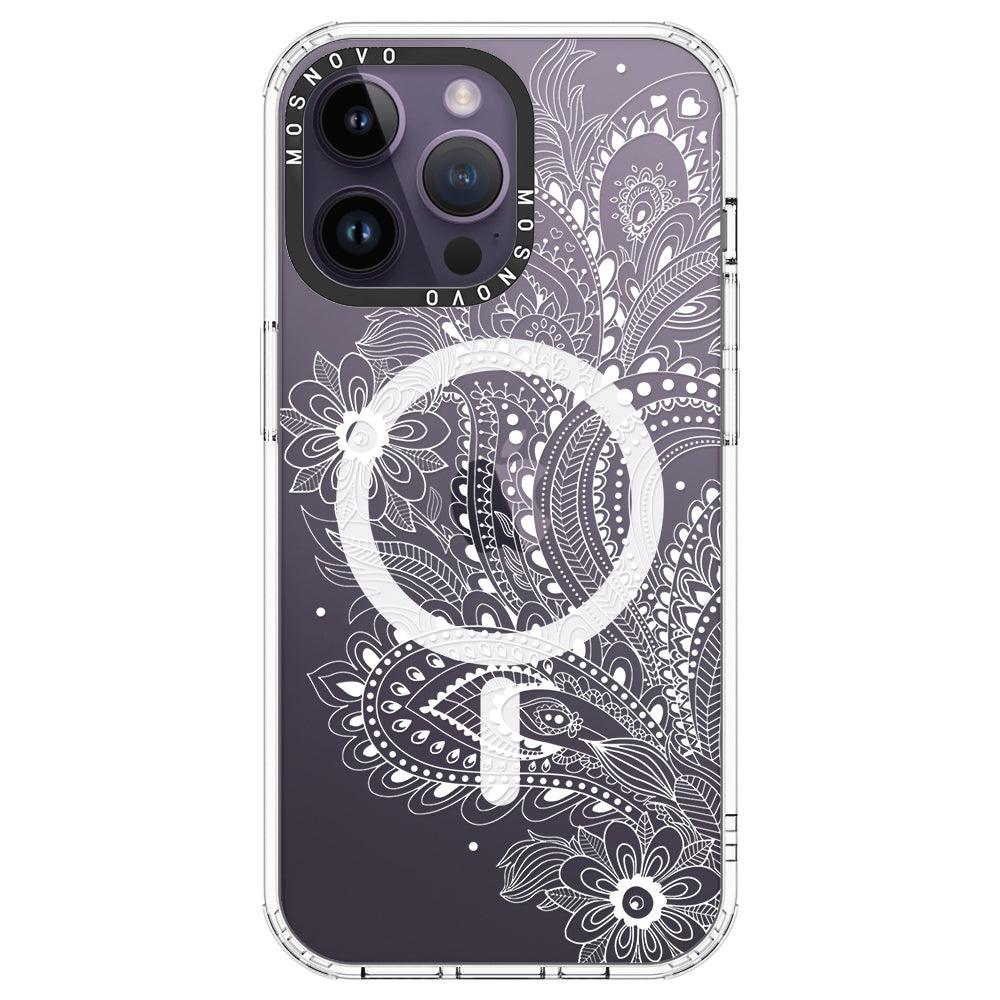 Aesthetic Flower Henna Phone Case - iPhone 14 Pro Max Case - MOSNOVO