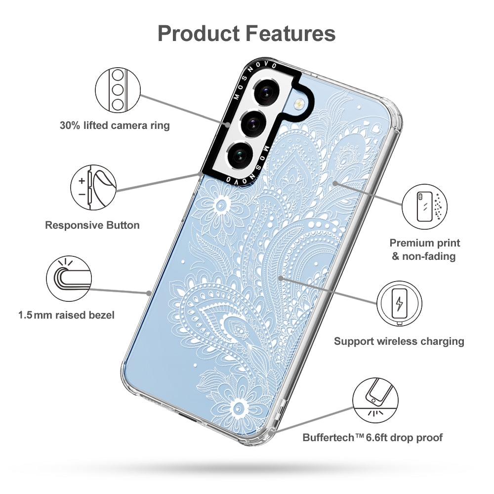 Aesthetic Flower Henna Phone Case - Samsung Galaxy S22 Case - MOSNOVO