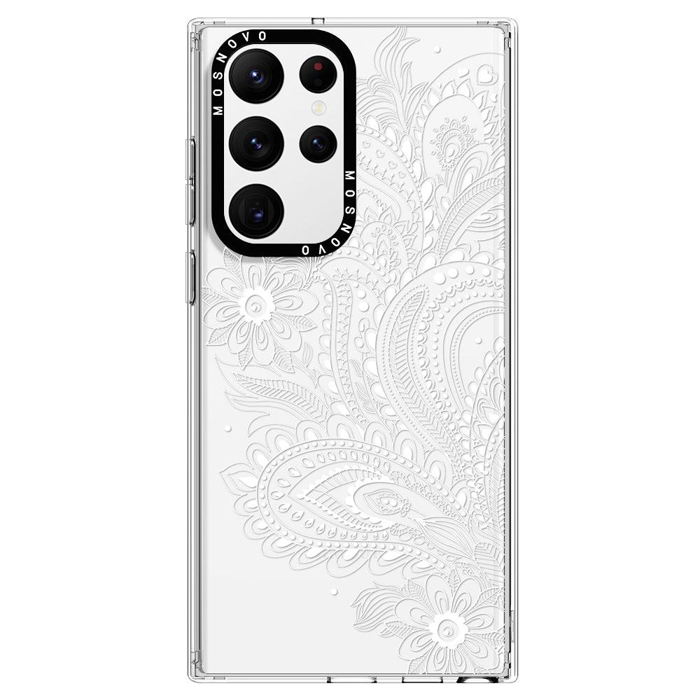 Aesthetic Flower Henna Phone Case - Samsung Galaxy S22 Ultra Case - MOSNOVO