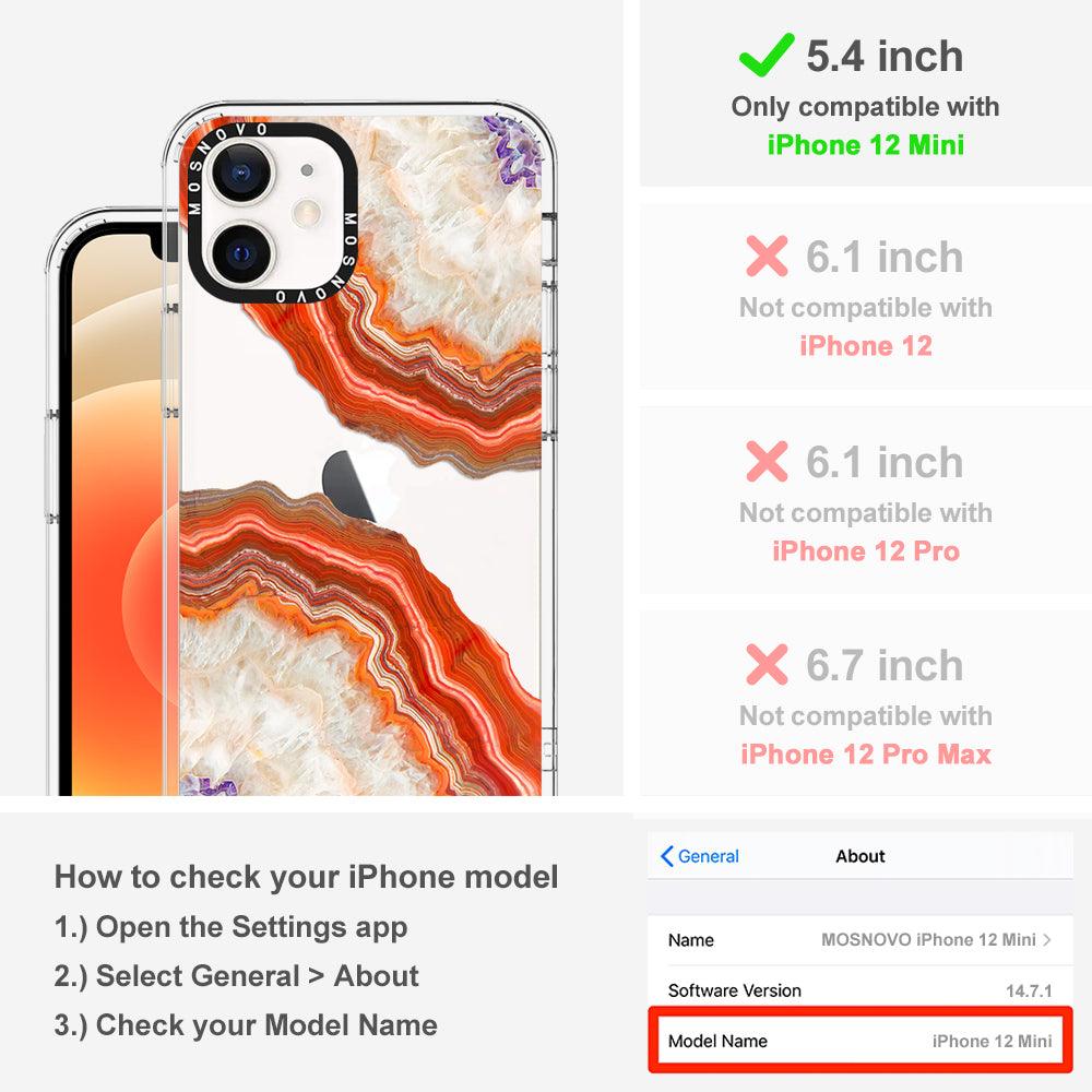 Agate Red Phone Case - iPhone 12 Mini Case - MOSNOVO