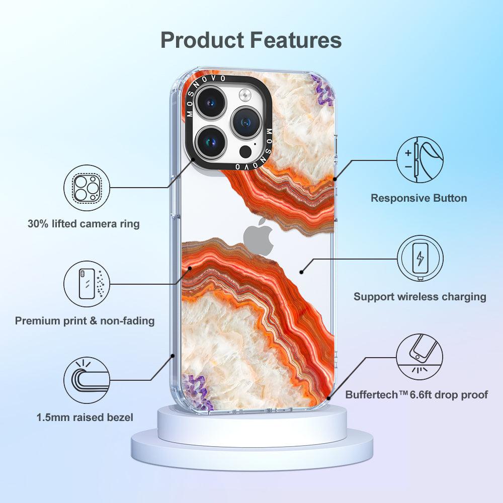 Agate Red Phone Case - iPhone 14 Pro Max Case - MOSNOVO