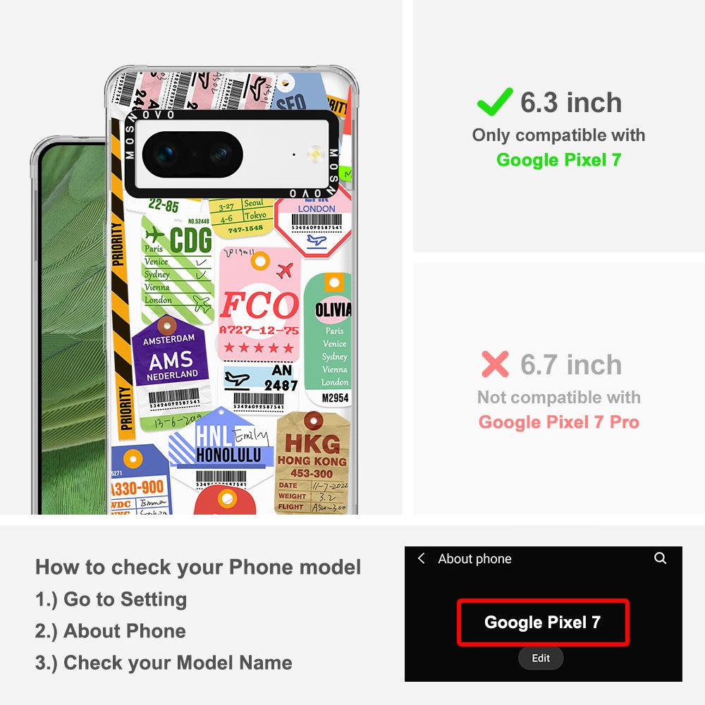 Air Ticket Labels Phone Case - Google Pixel 7 Case - MOSNOVO