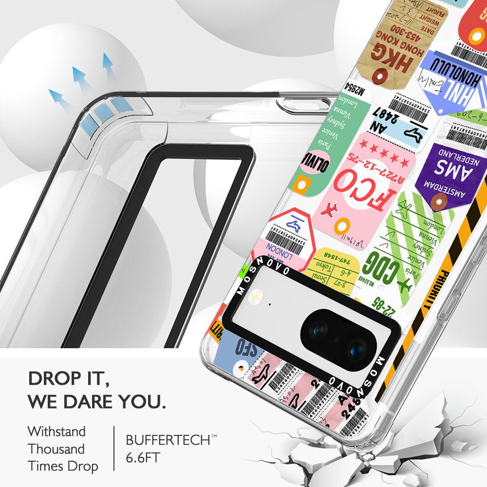 Air Ticket Labels Phone Case - Google Pixel 7 Case - MOSNOVO