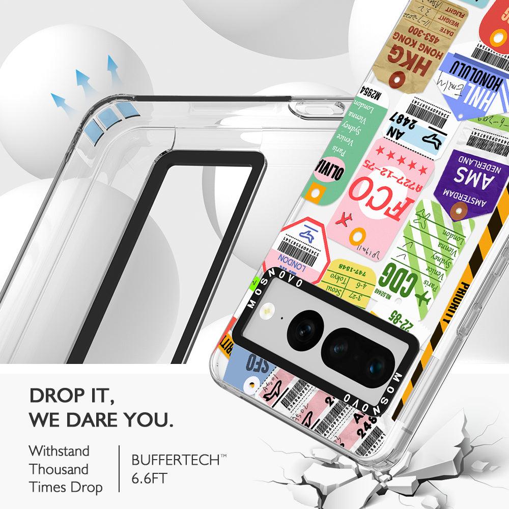 Air Ticket Labels Phone Case - Google Pixel 7 Pro Case - MOSNOVO