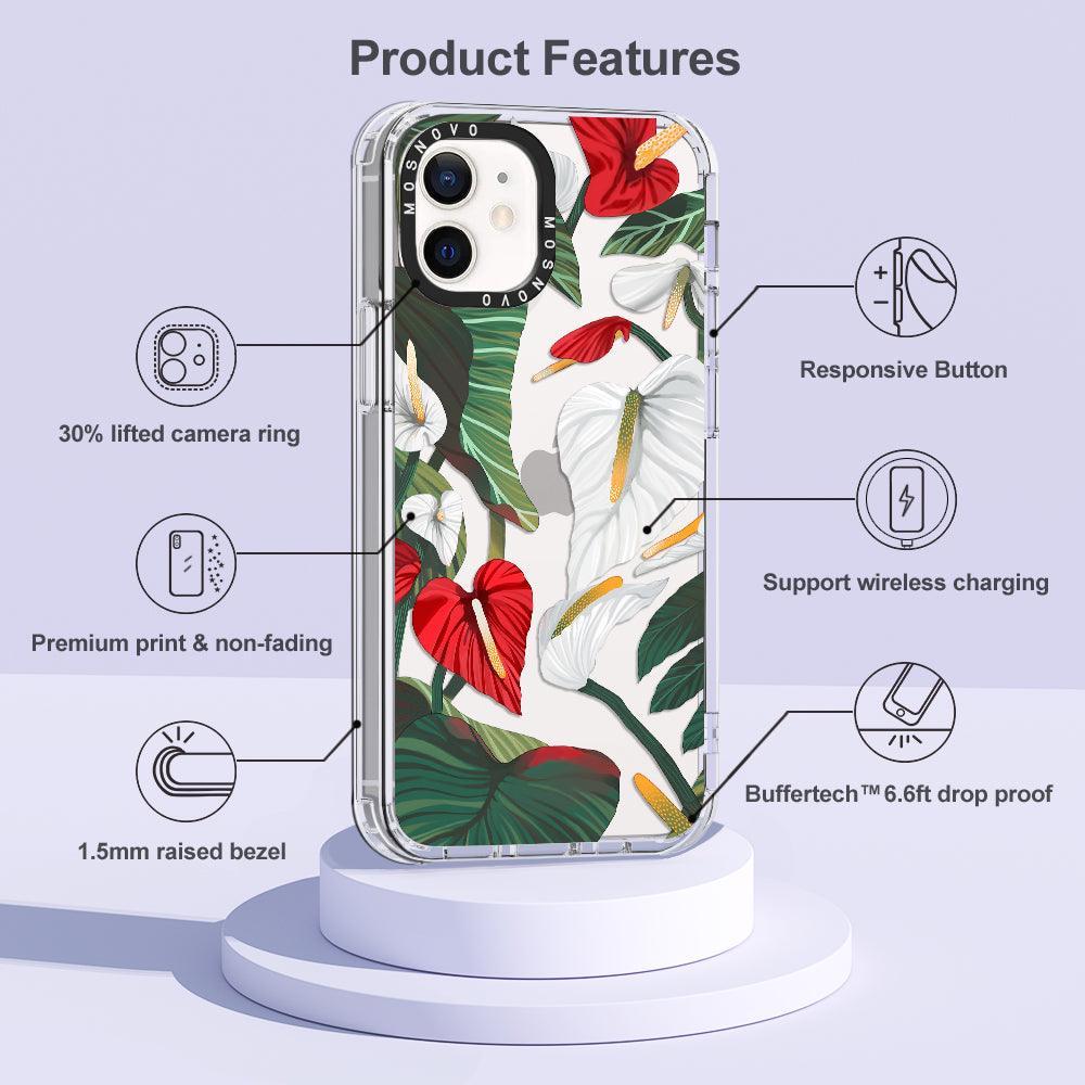 Anthurium Phone Case - iPhone 12 Mini Case - MOSNOVO