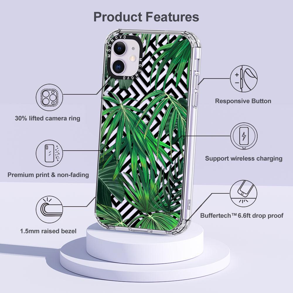 Areca Palm Pattern Phone Case - iPhone 11 Case - MOSNOVO