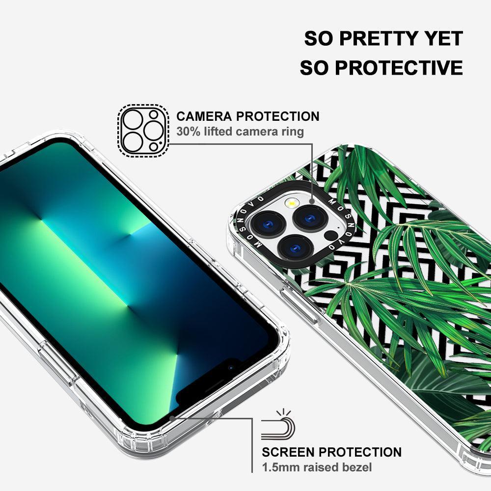 Areca Palm Pattern Phone Case - iPhone 13 Pro Case - MOSNOVO