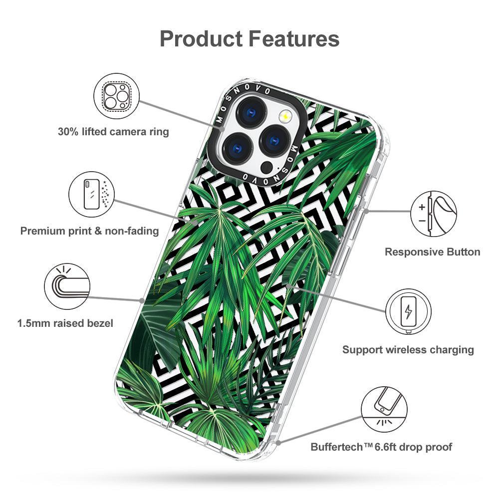 Areca Palm Pattern Phone Case - iPhone 13 Pro Case - MOSNOVO