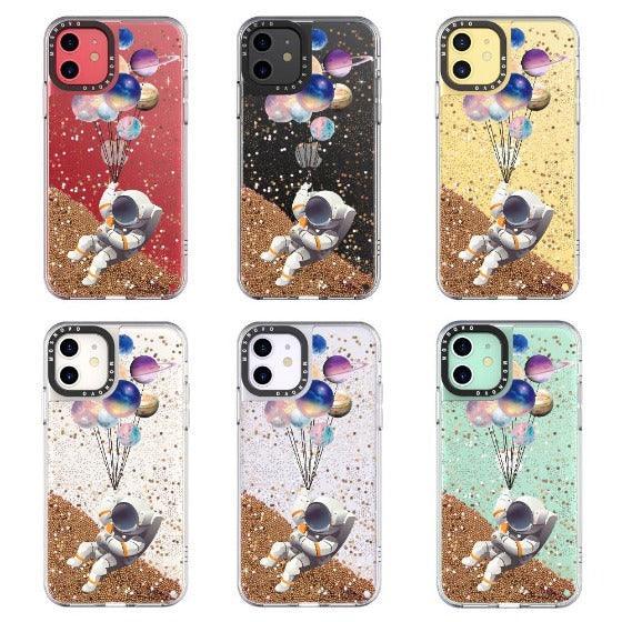 Astronaut Planet Glitter Phone Case - iPhone 11 Case - MOSNOVO