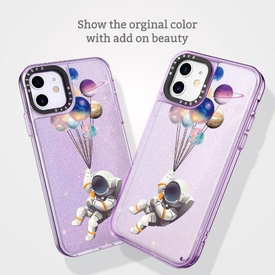 Astronaut Planet Glitter Phone Case - iPhone 11 Case - MOSNOVO