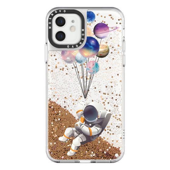 Astronaut Planet Glitter Phone Case - iPhone 12 Case
