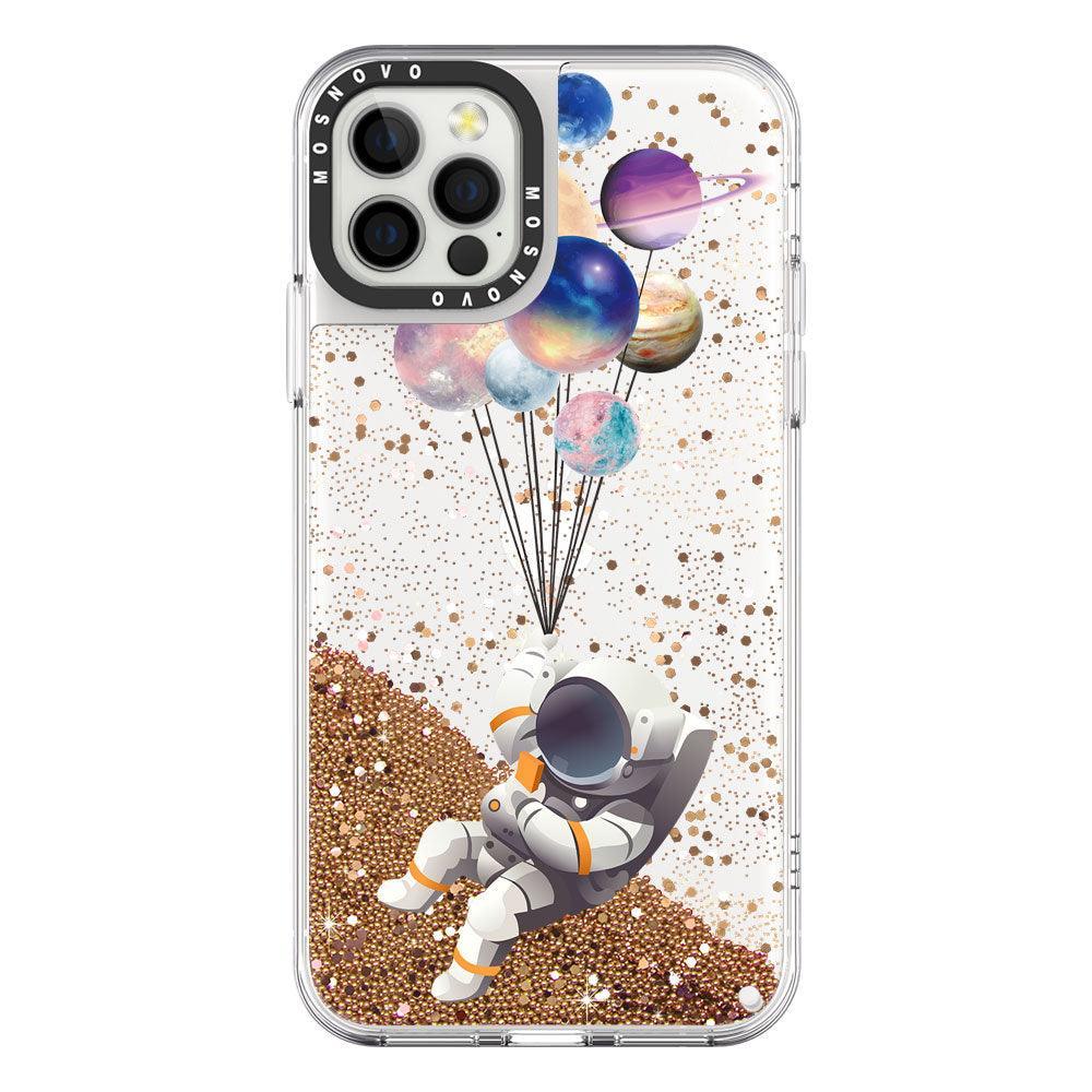 Astronaut Planet Glitter Phone Case - iPhone 12 Pro Max Case - MOSNOVO