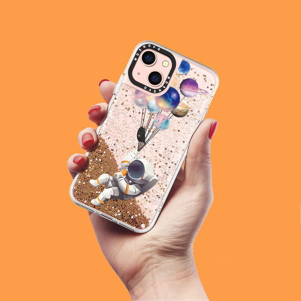 Astronaut Planet Glitter Phone Case - iPhone 13 Case - MOSNOVO