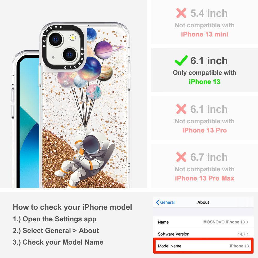 Astronaut Planet Glitter Phone Case - iPhone 13 Case - MOSNOVO