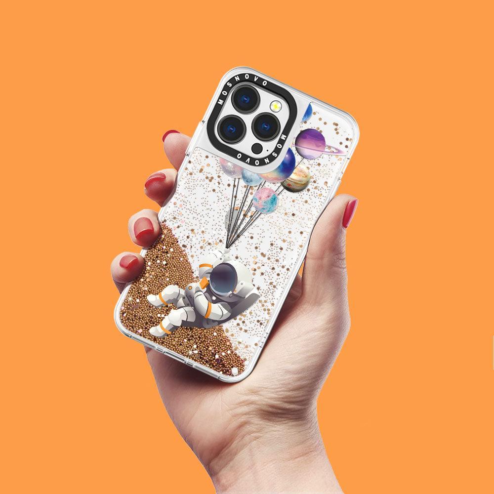 Astronaut Planet Glitter Phone Case - iPhone 13 Pro Case - MOSNOVO