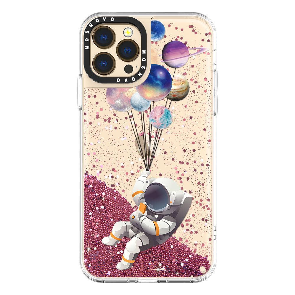 Astronaut Planet Glitter Phone Case - iPhone 13 Pro Max Case - MOSNOVO