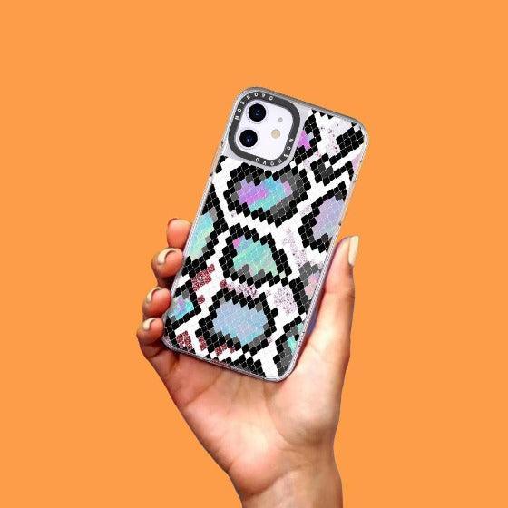 Aurora Snake Glitter Print Phone Case - iPhone 11 Case - MOSNOVO