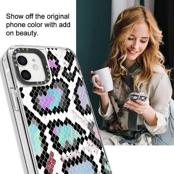 Aurora Snake Glitter Print Phone Case - iPhone 12 Case - MOSNOVO