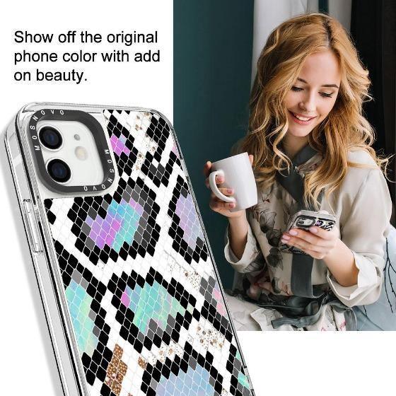 Aurora Snake Glitter Print Phone Case - iPhone 12 Mini Case - MOSNOVO