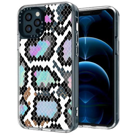 Aurora Snake Glitter Print Phone Case - iPhone 12 Pro Max Case - MOSNOVO