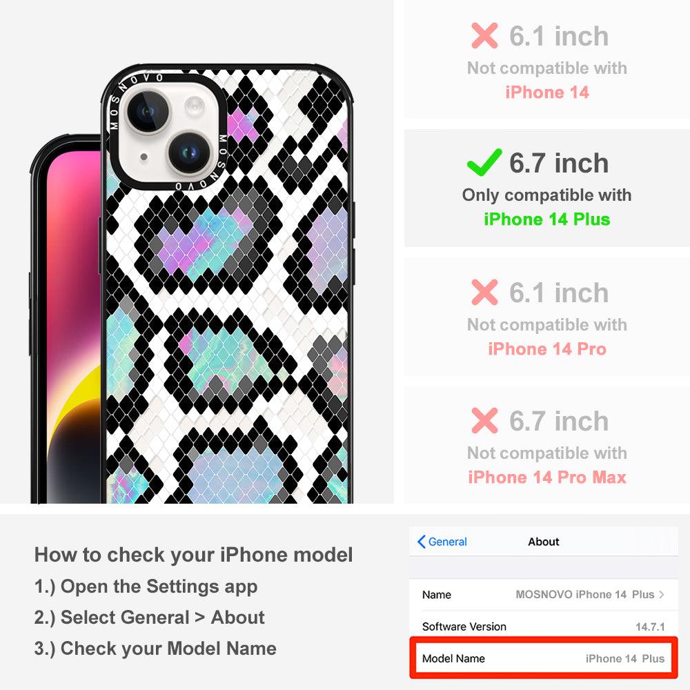 Aurora Snake Print Phone Case - iPhone 14 Plus Case - MOSNOVO