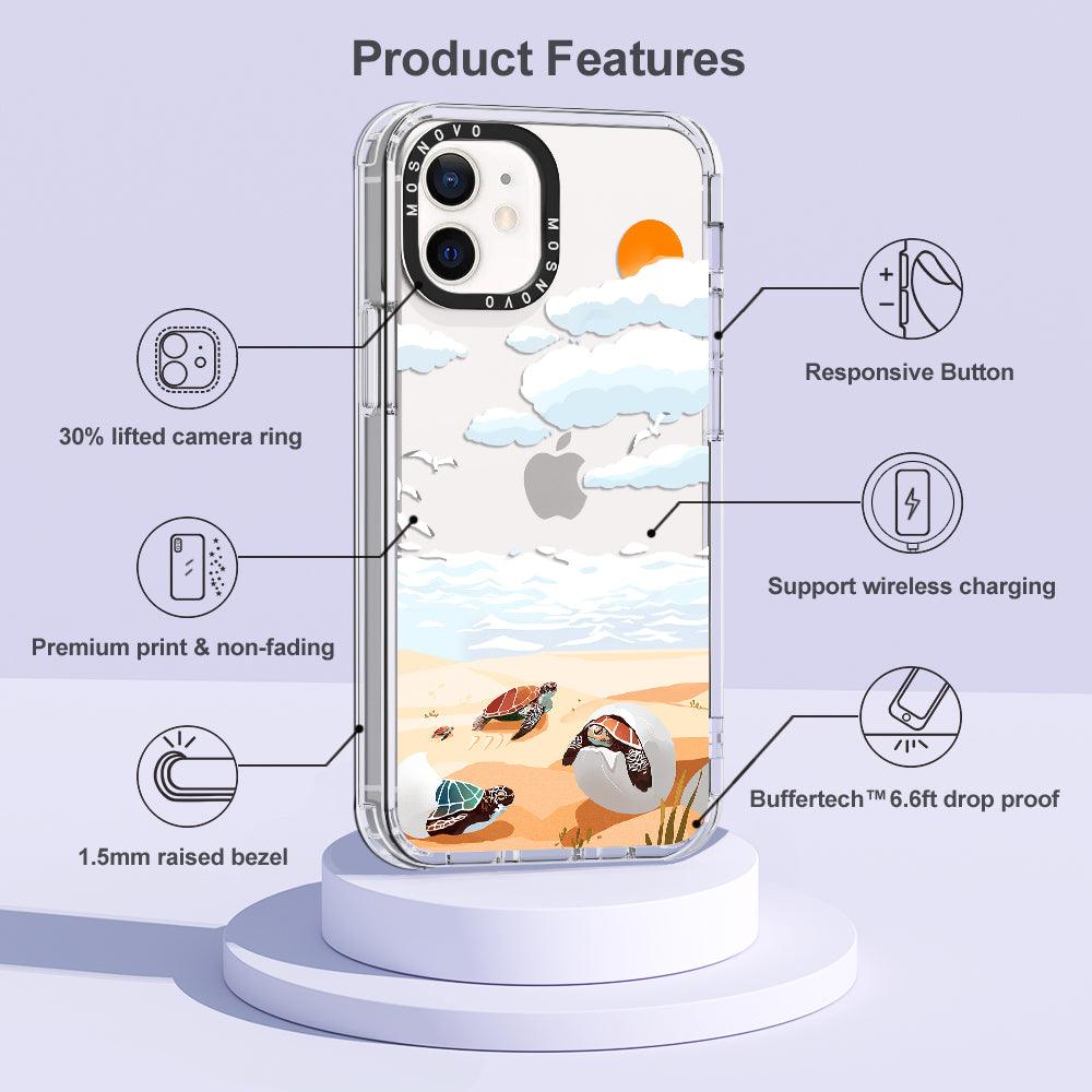 Baby Sea Turtle Phone Case - iPhone 12 Mini Case - MOSNOVO