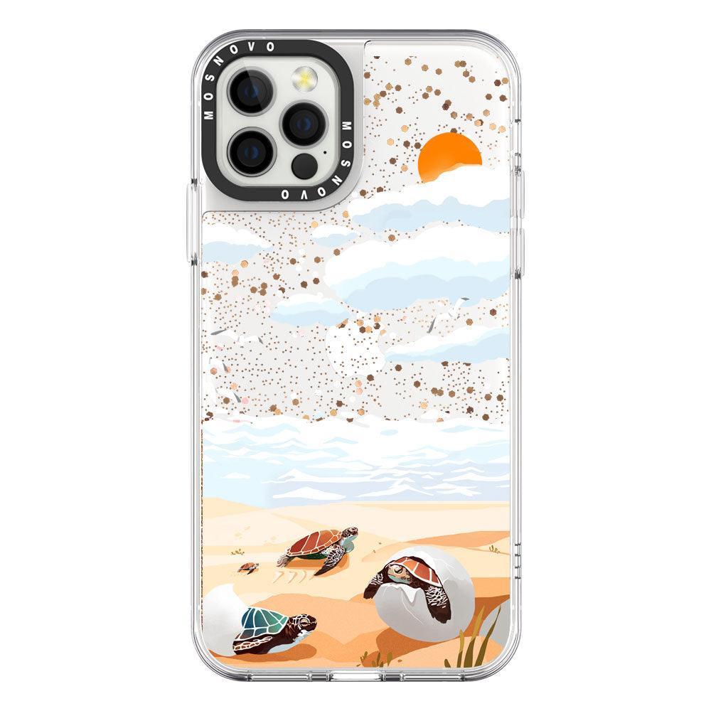 Baby Tortoise Glitter Phone Case - iPhone 12 Pro Case - MOSNOVO