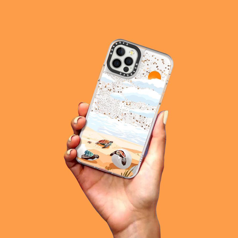 Baby Tortoise Glitter Phone Case - iPhone 12 Pro Max Case - MOSNOVO