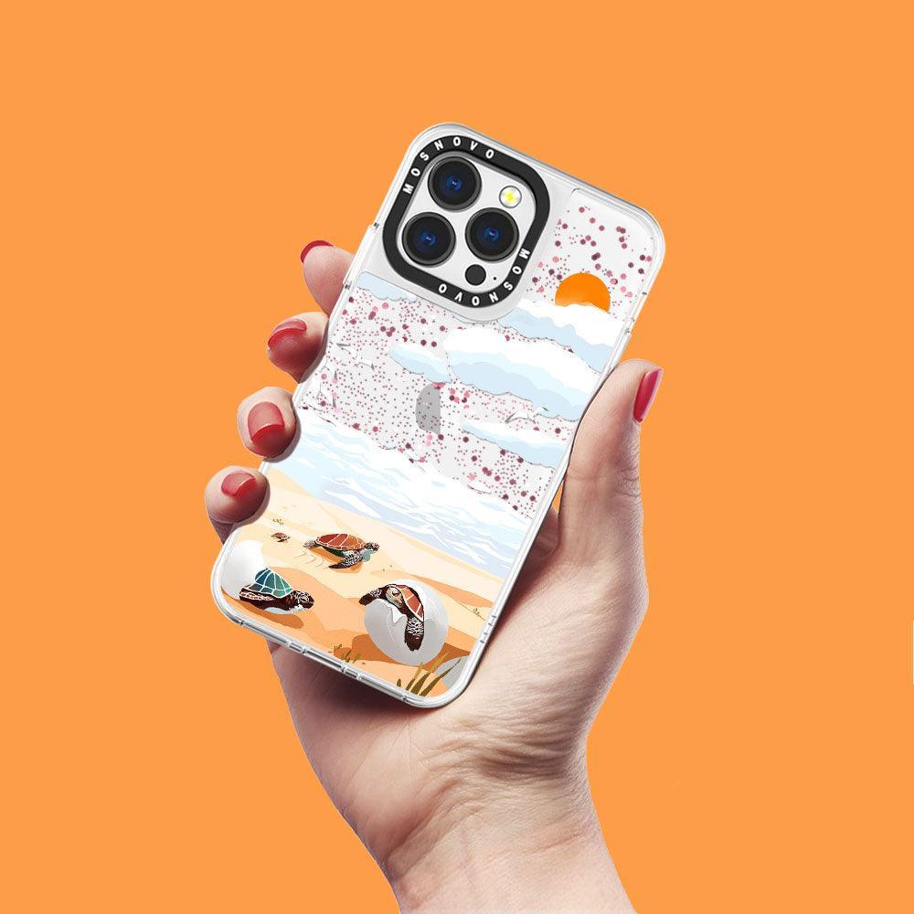 Baby Tortoise Glitter Phone Case - iPhone 13 Pro Case - MOSNOVO