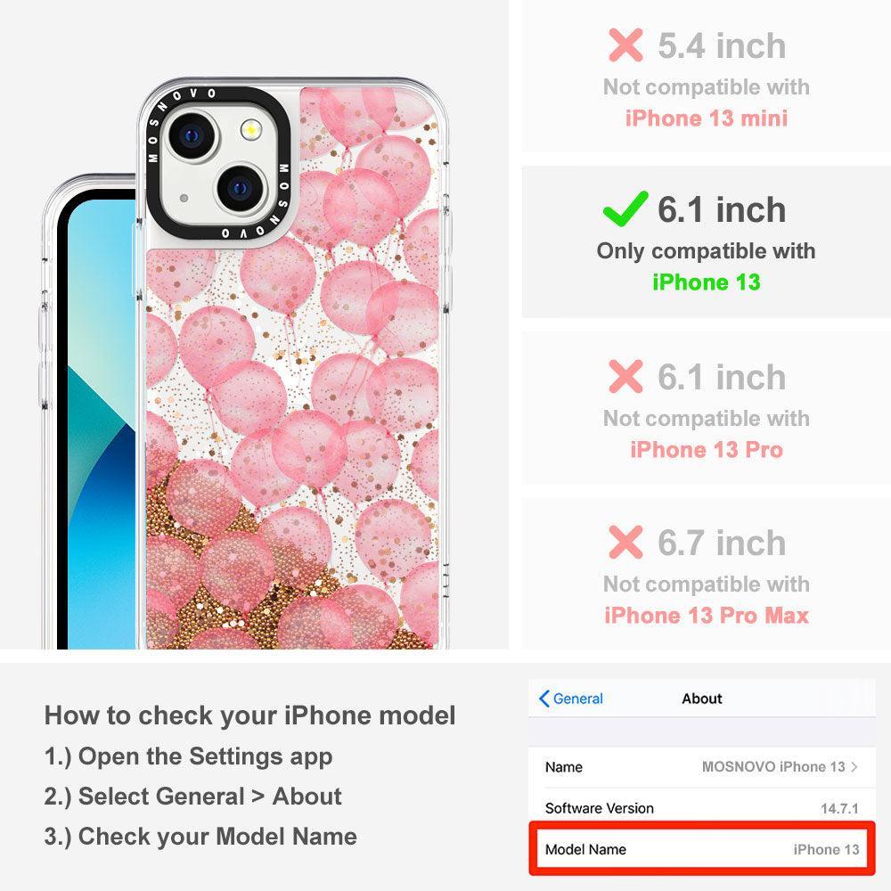 Ballons Glitter Phone Case - iPhone 13 Case - MOSNOVO