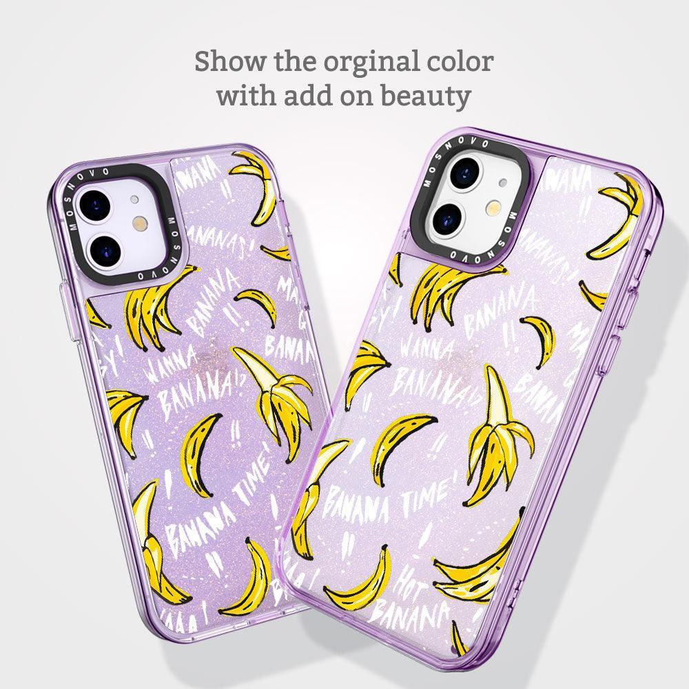 Banana Glitter Phone Case - iPhone 11 Case - MOSNOVO