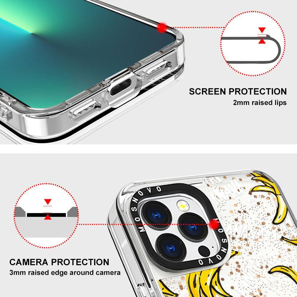 Banana Glitter Phone Case - iPhone 13 Pro Max Case - MOSNOVO