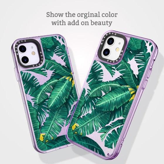 Banana Tree Glitter Phone Case - iPhone 11 Case - MOSNOVO