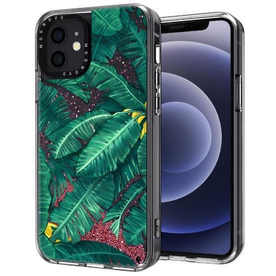 Banana Tree Glitter Phone Case - iPhone 12 Case - MOSNOVO