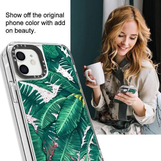 Banana Tree Glitter Phone Case - iPhone 12 Mini Case - MOSNOVO