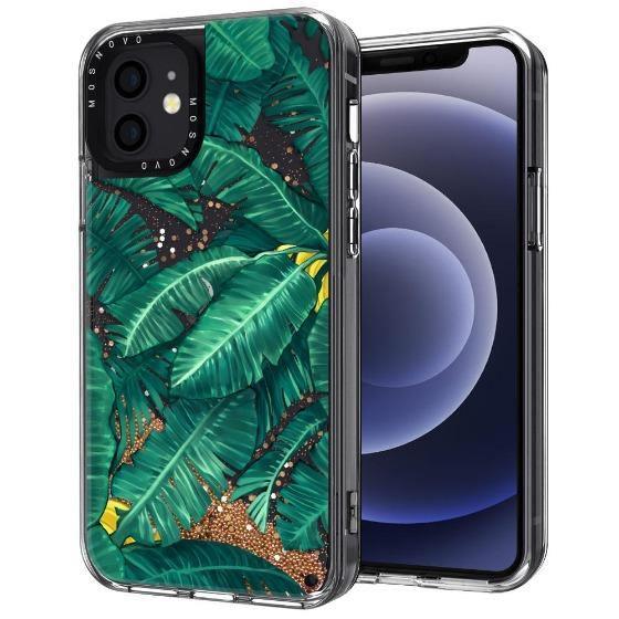 Banana Tree Glitter Phone Case - iPhone 12 Mini Case - MOSNOVO